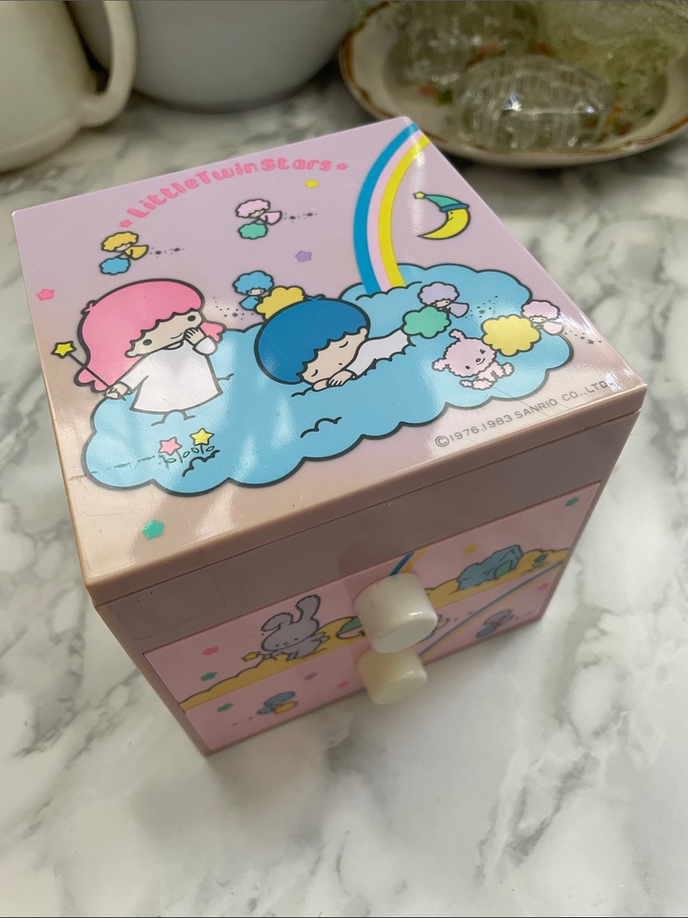 Vintage Sanrio Kiki and Lala Little Twin Stars - Jewelry box / storage - 1983